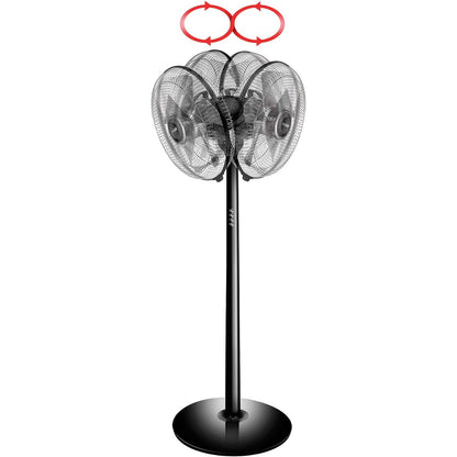 Unold Silverline 16” Pedestal Floor Fan Black